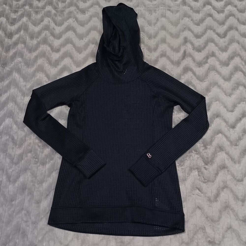 Calia By Carrie Underwood Womens Size S Black Sheer Long Sleeve Hoodie